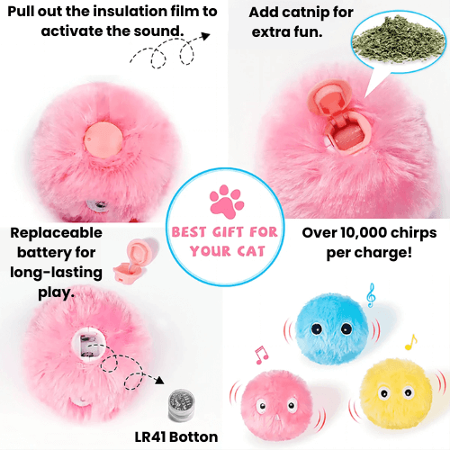 CuddlePet™ Catnip Play Ball – Interactive sound toy
